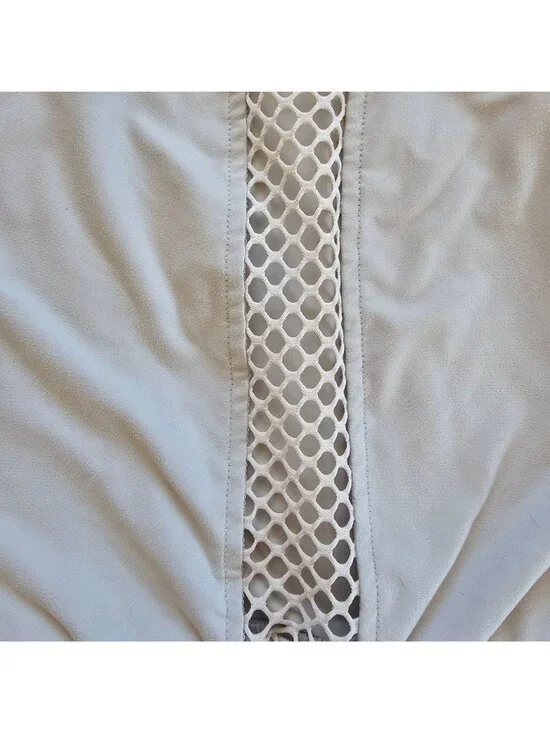 Victorias Secret Sport Cropped Top Long Sleeve Tee Beige Mesh Womens Sz Small - Picture 3 of 4